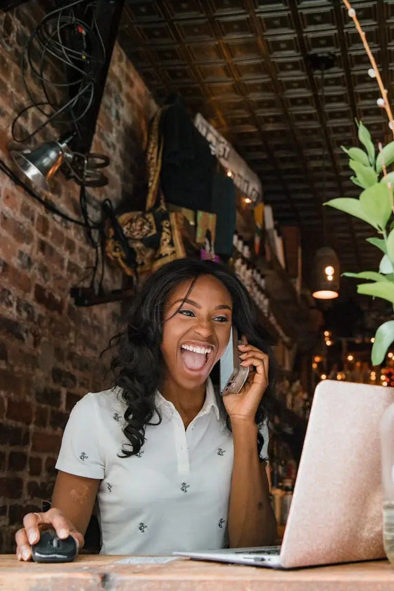business woman proud to have business finances organized.